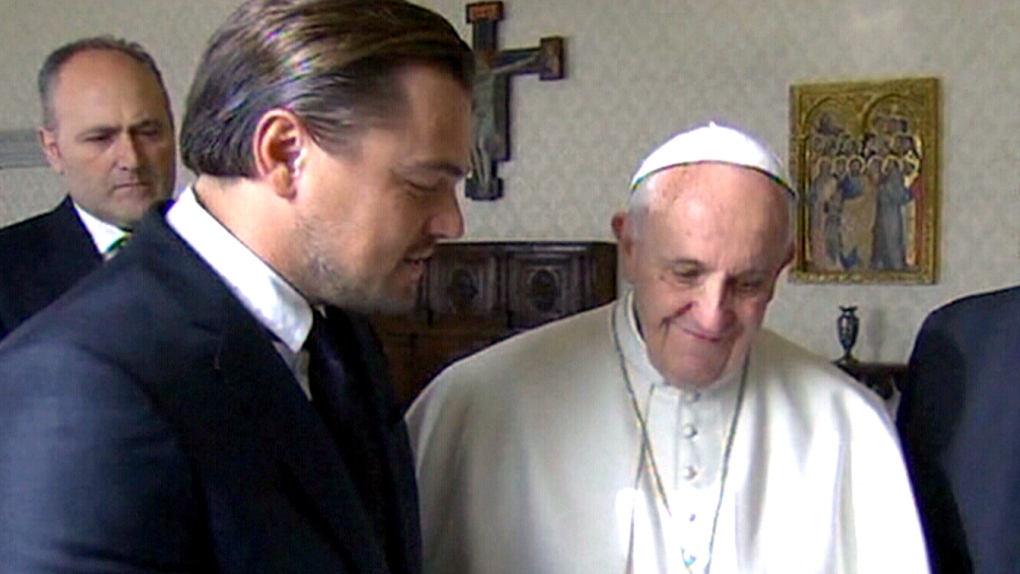 Leonardo DiCaprio meets Pope Francis