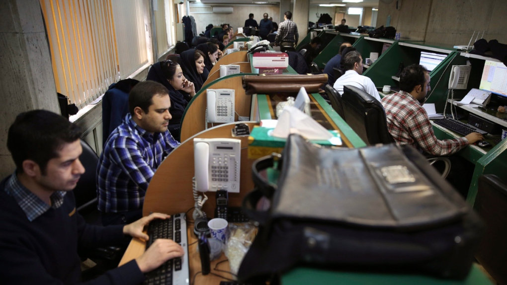 Stockbrokers at the Tehran Stock Exchange