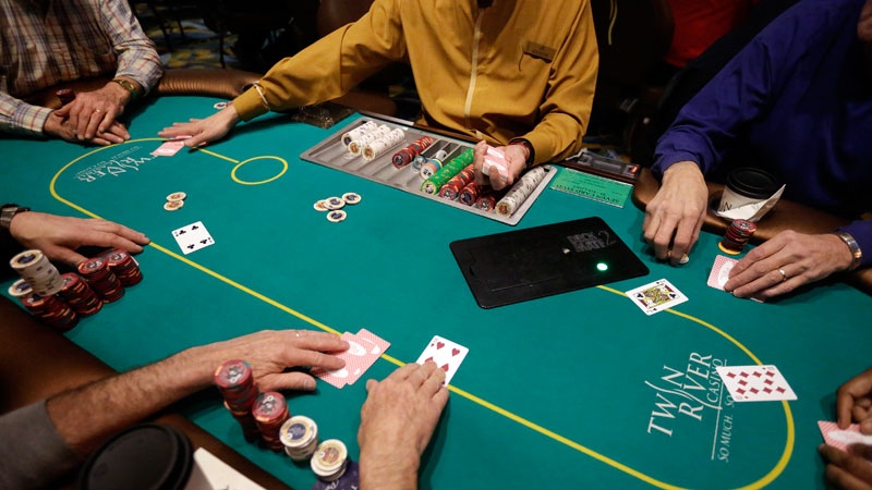 A game of poker at Twin River Casino
