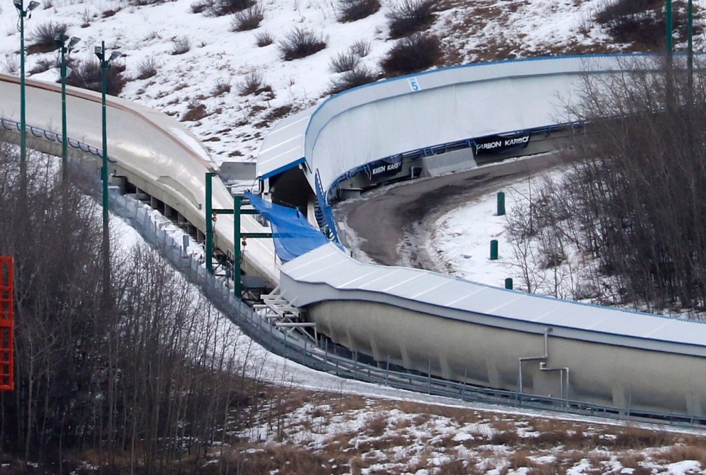 Bobsled and luge tracks at Canada Olympic Park