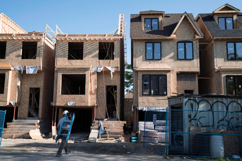 Houses under construction in Toronto