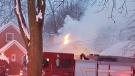 London fire crews battled a blaze at 40 Balmoral Ave., on Tuesday, Feb. 16, 2016. (Justin Zadorsky / CTV London)