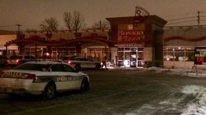 The Boston Pizza on McPhillips Street was evacuated after police received a report of a “suspicious item” Monday night.