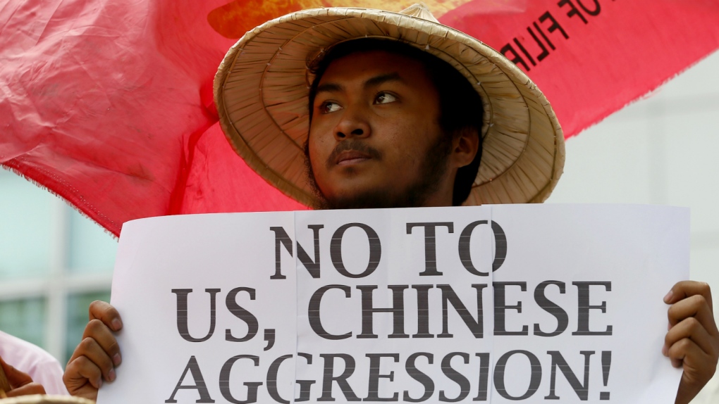 Protesters upset over missiles in South China Sea