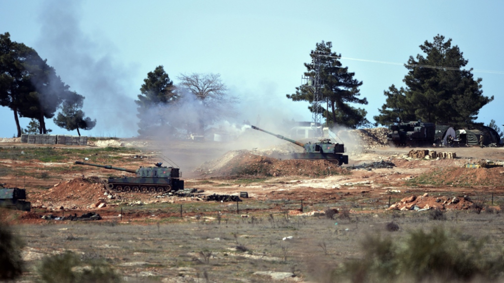 Turkish artillery fire from the border.