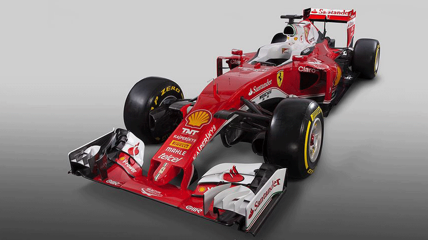 The Ferrari SF16-H Formula 1 car,
