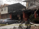Two homes in Byron sustained heavy damage following an early morning fire on Monday, February 22, 2016. (Gerry Dewan / CTV London)