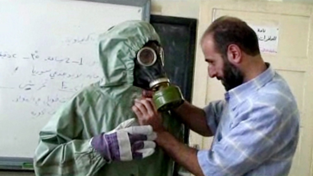 Chemical weapons gas masks Syria