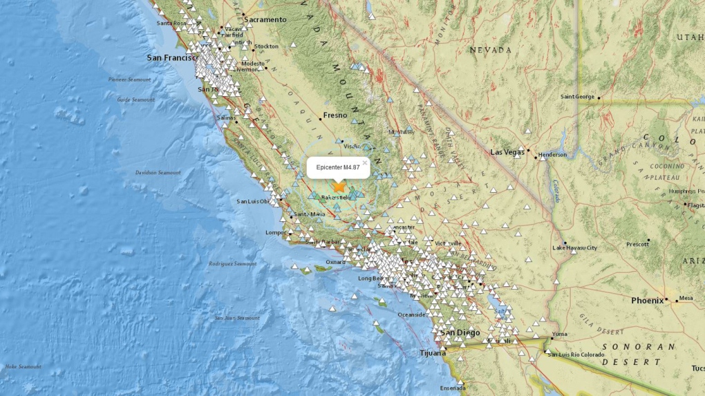 earthquake near Bakersfield, Calif.
