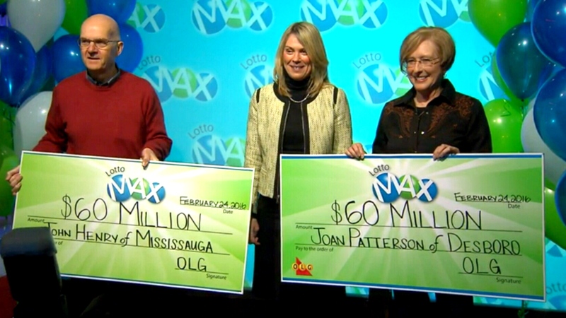 John Henry, left, and Joan Patterson both won $60M in two separate Lotto Max draws. 