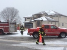 Amherstburg firefighters were called to a blaze on County Road 20 (Front Road) on Thursday, Feb. 25, 2016. (Dan Appleby / CTV Windsor)