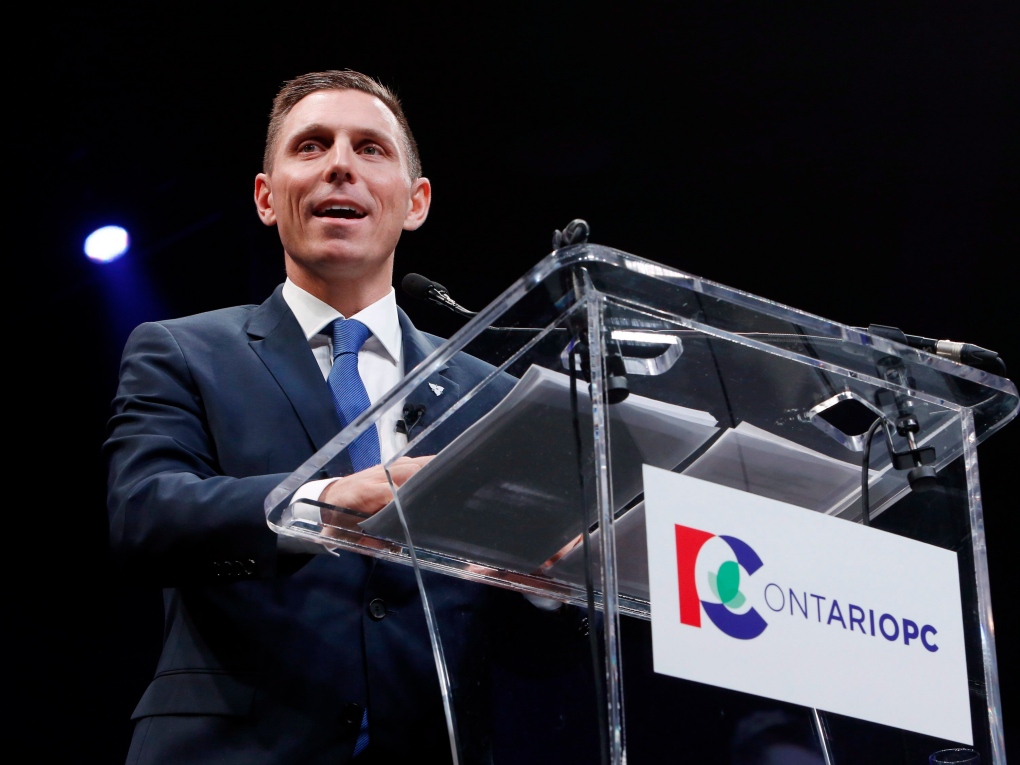 Patrick Brown delivers a speech 