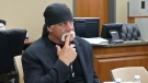 In this Tuesday, March 1, 2016 file photo, Terry Bollea, known as professional wrestler Hulk Hogan, watches potential jurors at the Pinellas County Courthouse, in St. Petersburg, Fla., as jury selection began in his case vs. Gawker Media. (Scott Keeler/The Tampa Bay Times via AP, Pool, File)