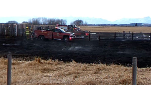 Rocky View Fire Services douse grass fire