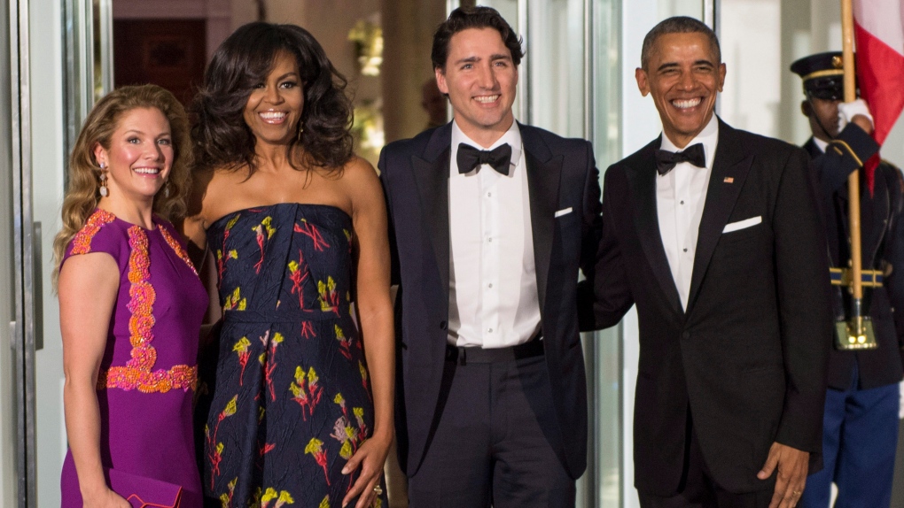 Trudeaus and Obamas arrive at State Dinner