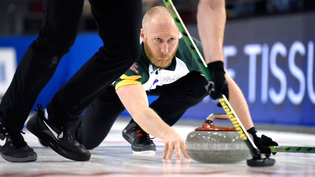 Northern Ontario skip Brad Jacobs at the Brier