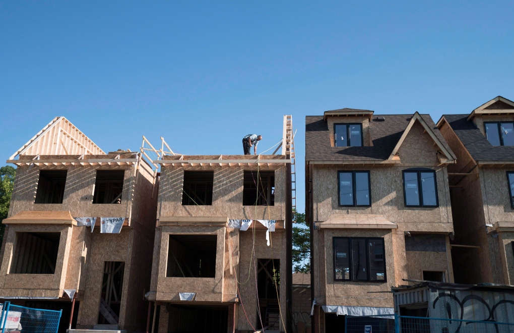 Houses under construction in Toronto
