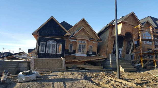 Homes damaged