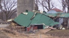 Damage to a barn near Mount Forest, Ont. after a wind storm went through the area.
(Scott Miller / CTV London) 