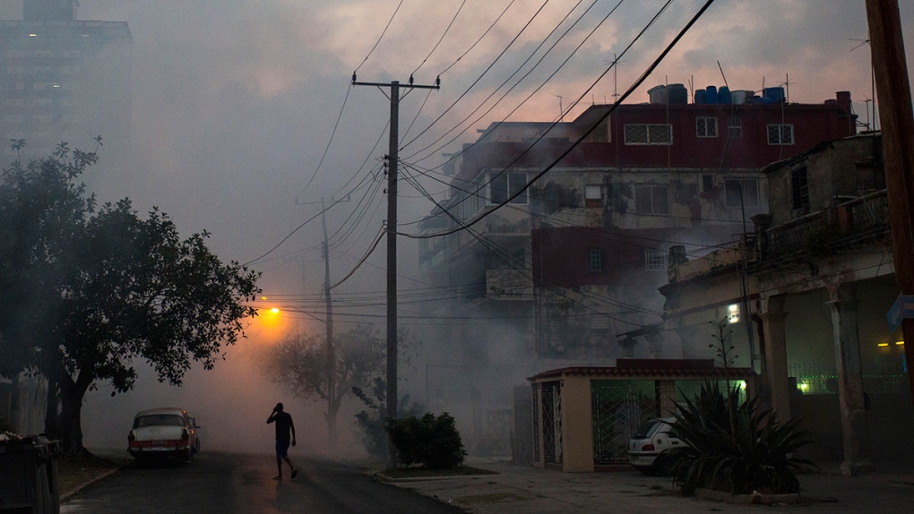 Anti-Zika virus fumigation fog in Havana, Cuba