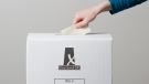 Saskatchewan voter casts a ballot in the provincial election. (ELECTIONS SASKATCHEWAN)