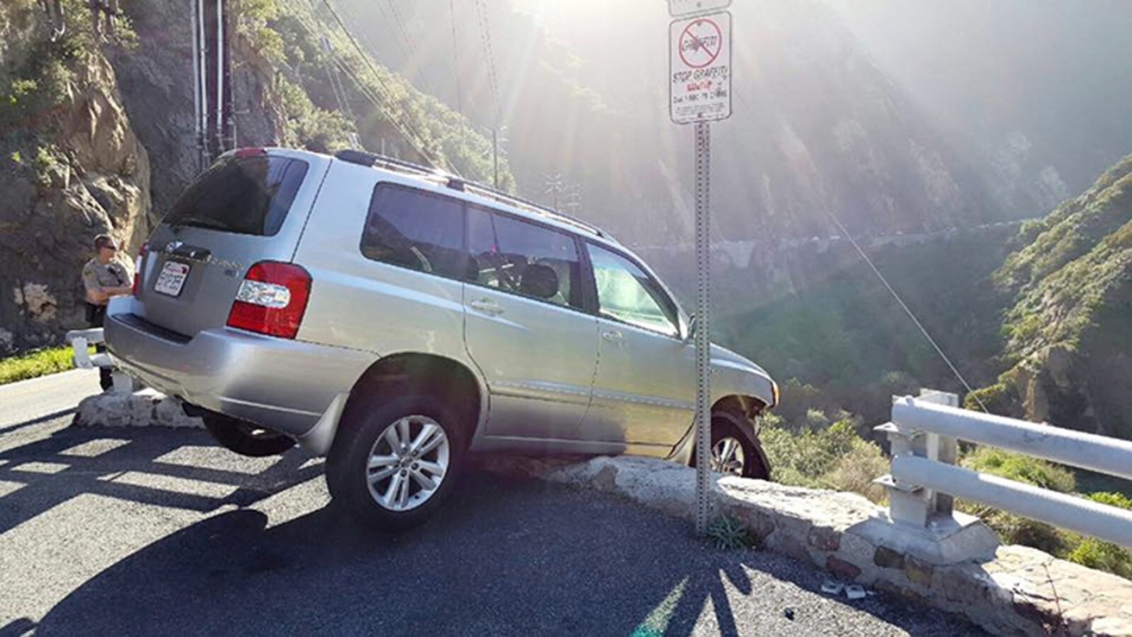 SUV crash on Malibu Canyon Road in Malibu, Calif.