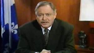 Jacques Parizeau recorded speeches on Oct. 30, 1995 to be broadcast worldwide in the event Quebec voted 'Yes'