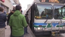 Londoners wait to board a LTC bus on Monday, April 11, 2016. (Daryl Newcombe / CTV London)