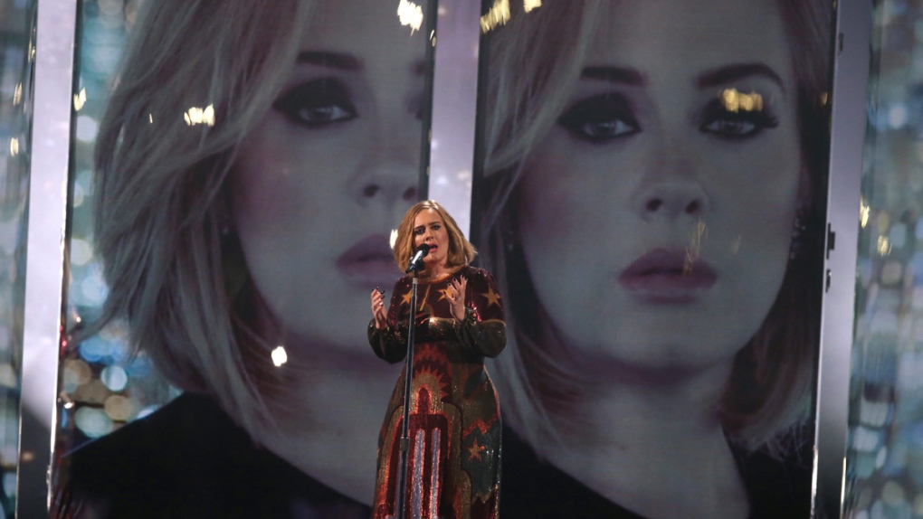 Adele performs at the Brit Awards 2016