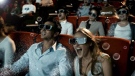 People watch a film in 4DX technology in a Cineplex handout photo. (THE CANADIAN PRESS / HO-Cineplex)