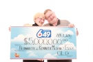 Bernadette and Kenneth McLean of Essex collect their $5-million cheque. (Courtesy OLG)