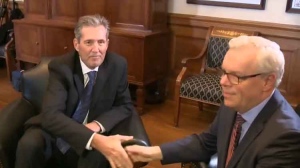 Brian Pallister had a sit down with outgoing Premier Greg Selinger to discuss the transition of power. 