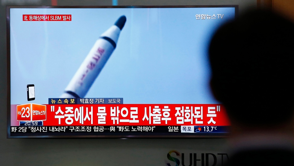 News program shows North Korea missile launch
