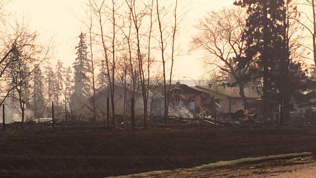 Damaged homes in Fort McMurray