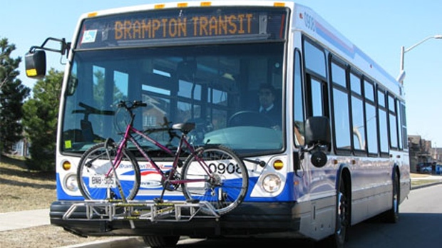 A Brampton Transit bus is seen in an undated file image. 