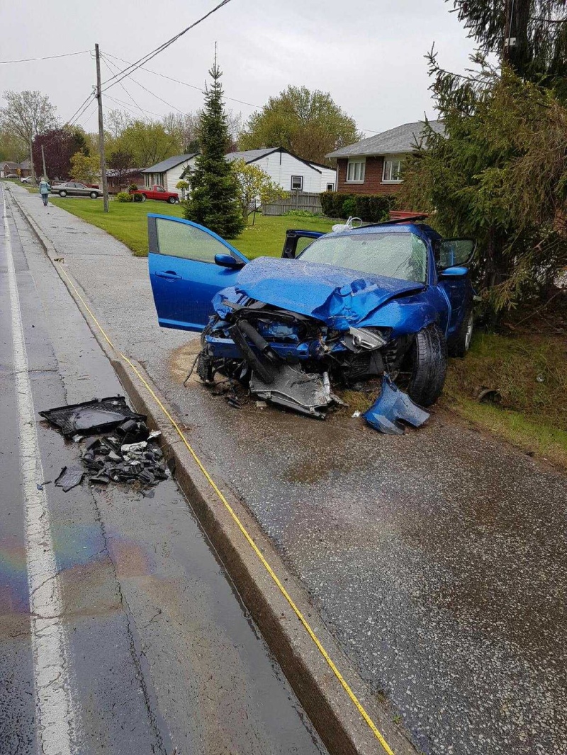 LaSalle police say one man was taken to hospital after a collision on Front Road in LaSalle, Ont., on Tuesday, May 10, 2016. (Courtesy LaSalle police) 
