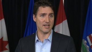 Trudeau speaking in Edmonton 
