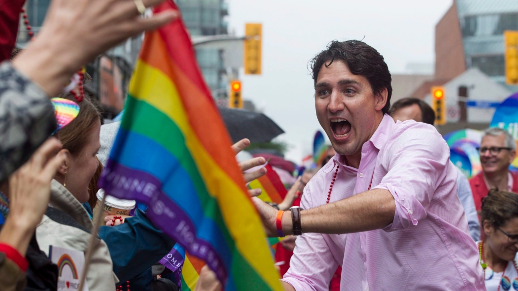 Justin Trudeau attends Toronto's Pride Parade