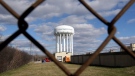 This March 21, 2016 file photo shows the Flint Water Plant water tower in Flint, Mich. (AP / Carlos Osorio, File)