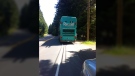 A BC Transit 61 bus was pulled over for speeding on Sooke Road near Langford, B.C., Fri., May 20, 2016. (Twitter/@CRDIRSU)
