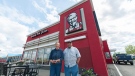 Sharon and Warren Solie stand in front of a KFC restaurant in Weyburn, Saskatchewan on Tuesday May 24, 2016. An all-you-can-eat buffet at the Kentucky Fried Chicken in Weyburn, Saskatchewan is one of the last remaining smorgasbords still being served at the fast food chain in Canada. (Michael Bell / The Canadian Press).