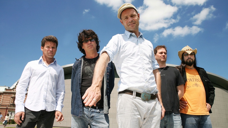 Members of The Tragically Hip (left to right) Gord Sinclair, Paul Langlois, Gord Downie, Johnny Fay and Rob Baker are shown in a recent handout photo. (The Canadian Press/HO-Clemens Rikken)