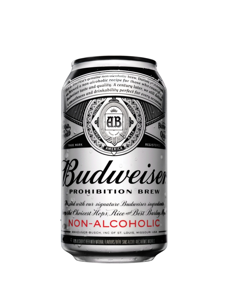 A can of Budweiser 'Prohibition Brew' non-alcoholic beer is seen in this undated handout photo. Budweiser is launching its first non-alcoholic beer since Prohibition in Canada in the hopes of sating a growing thirst for near-beer. (THE CANADIAN PRESS/HO)