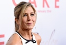 In this Jan. 14, 2015, file photo, Jennifer Aniston, a cast member in 'Cake,' poses at the premiere of the film at Arclight Cinemas in Los Angeles. Aniston announced the death of her mother, Nancy Dow, in a statement to People magazine on May 25, 2016. (Photo by Chris Pizzello/Invision/AP, File )