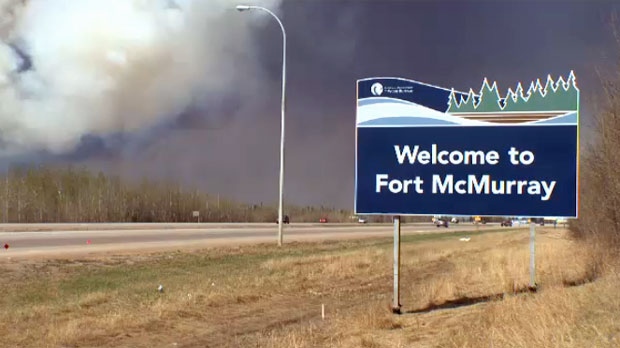 Welcome to Fort McMurray sign - wildfire