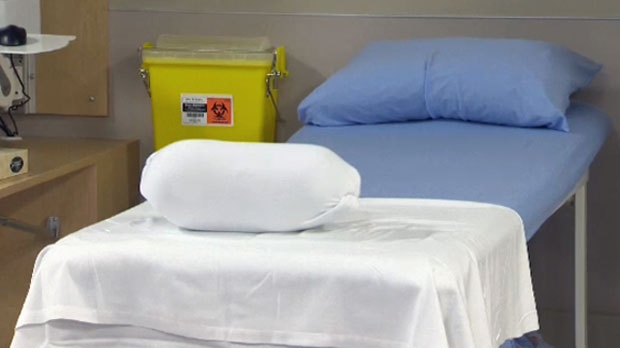 Empty hospital bed