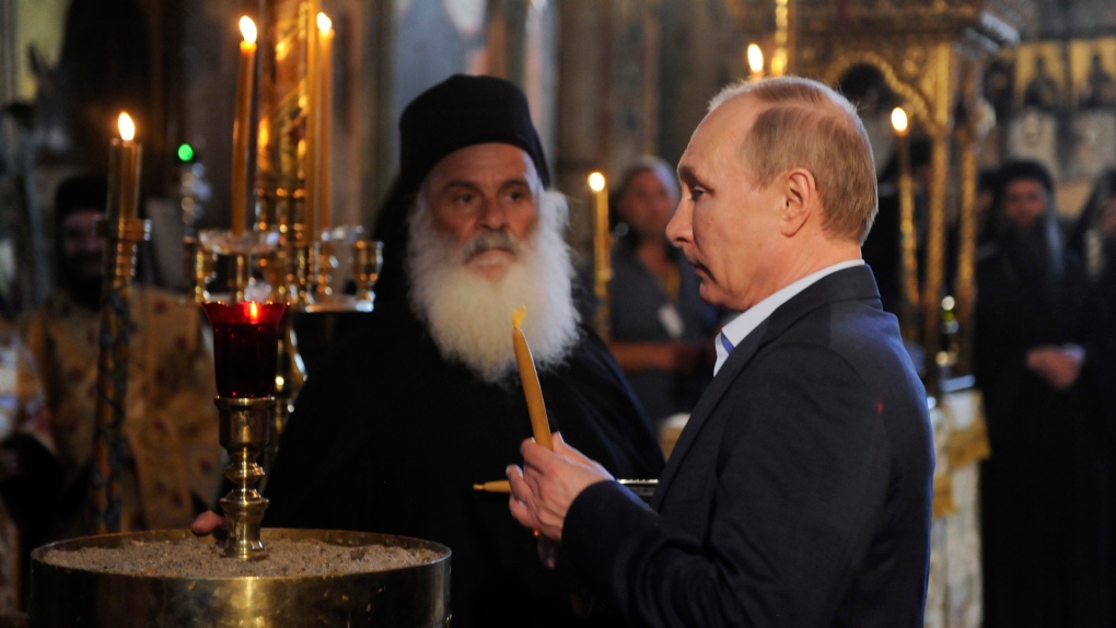 Putin Greece mass orthodox Christians