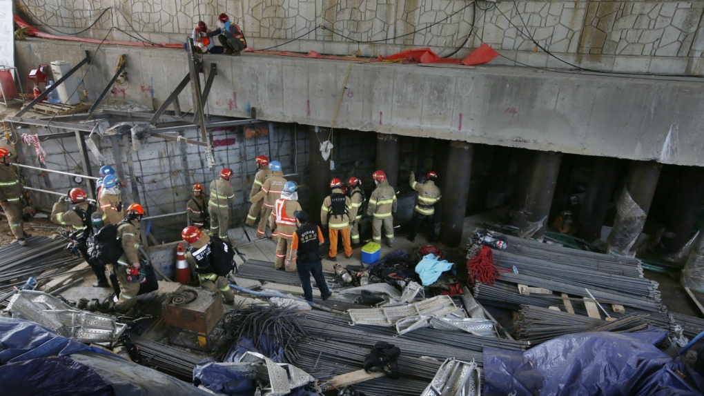 Explosion in Korean subway construction site