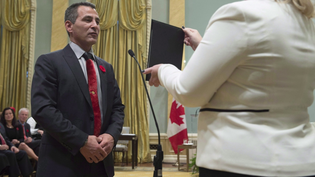 Hunter Tootoo is sworn in as Minister of Fisheries