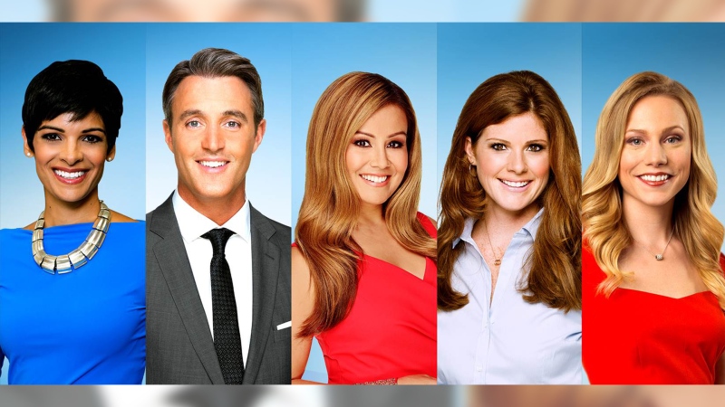 The 'Your Morning' team (from L to R): Anne-Marie Mediwake, Ben Mulroney, Melissa Grelo, Lindsey Deluce and Kelsey McEwen. 